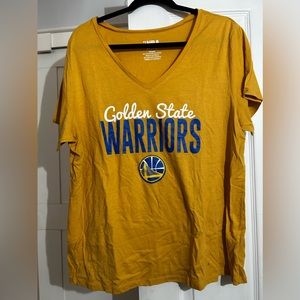Golden Stare Warriors v neck t shirt